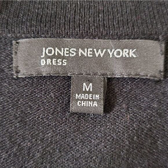 Jones New York Women's Black Open Drape Front Waterfall Cardigan Sweater - Picture 2 of 7